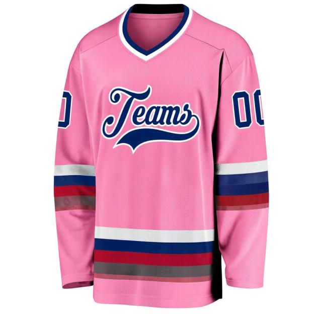 Custom Pink & Navy Hockey Jersey