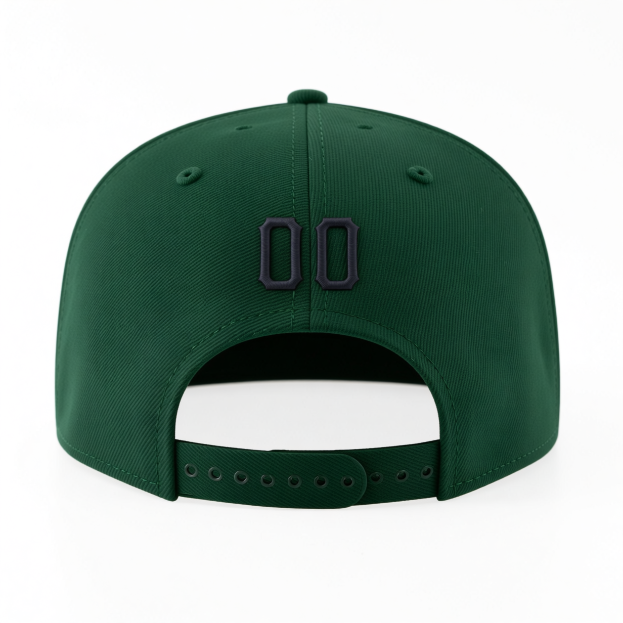 Custom Midnight Green & Navy/WhiteStitched Adjustable Snapback Hat