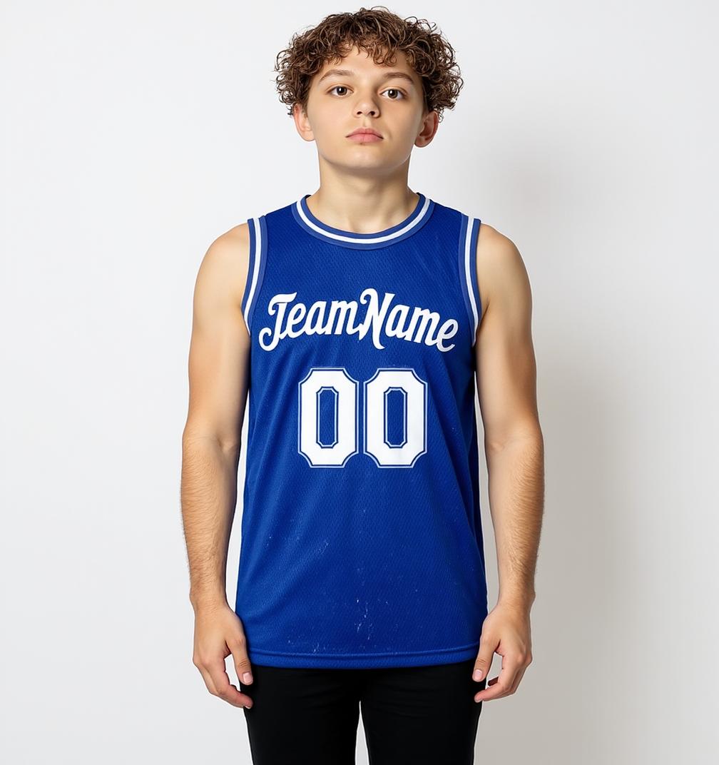 Custom Blue & White Basketball City Edition Jersey