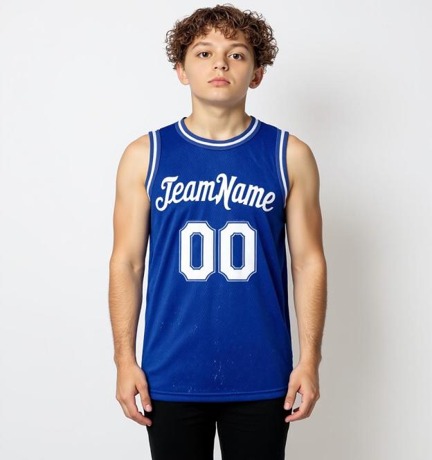 Custom Blue & White Basketball City Edition Jersey