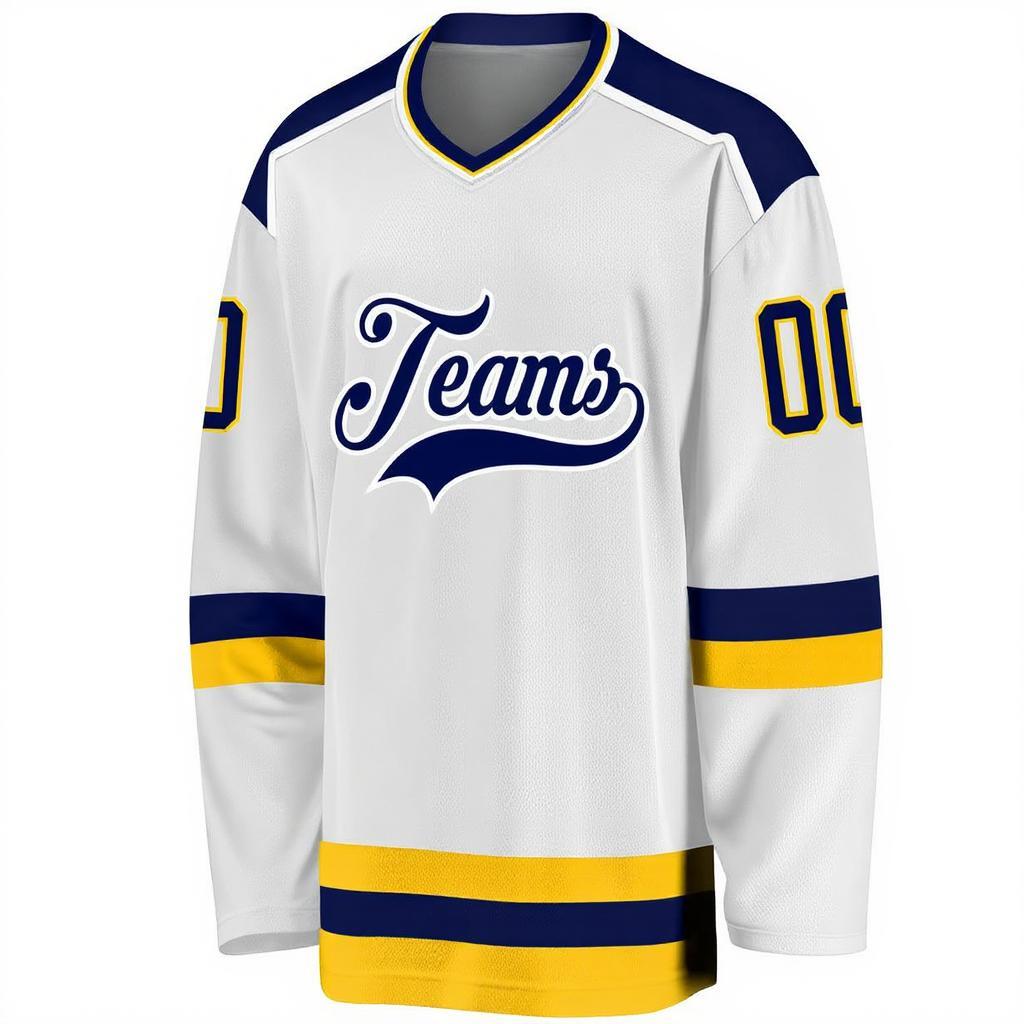 Custom White & Navy Hockey Jersey