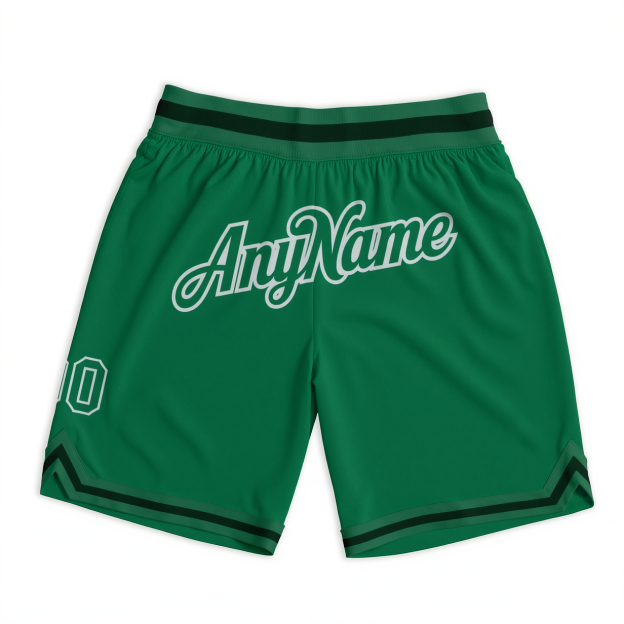 Custom Green & White/Black Throwback Shorts