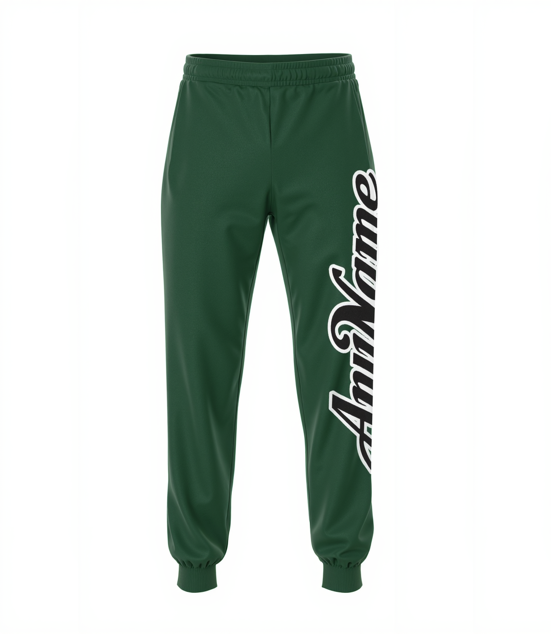 Custom Midnight Green & Black/White Fleece Jogger Sweatpants