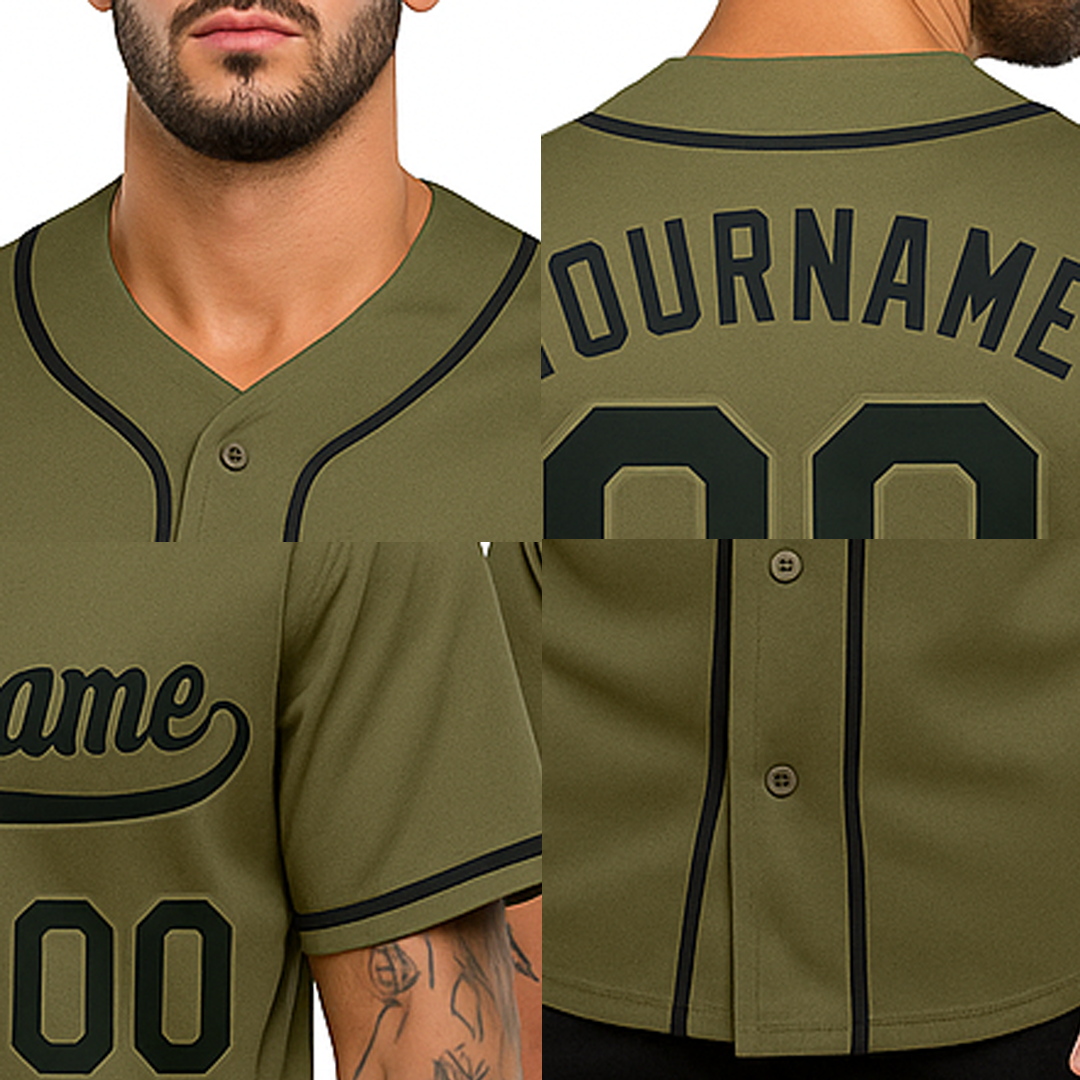 Custom Olive & Navy Baseball Jersey