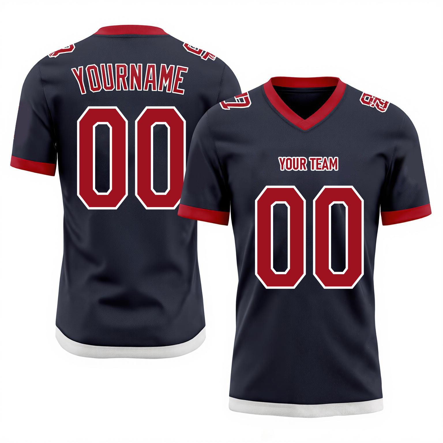 Custom Black & Red/White Football Jersey