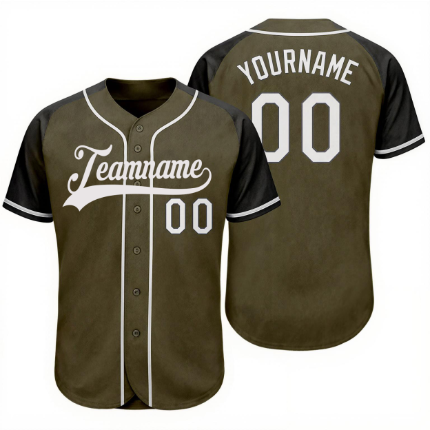 Custom Olive & Navy/White Baseball Jersey