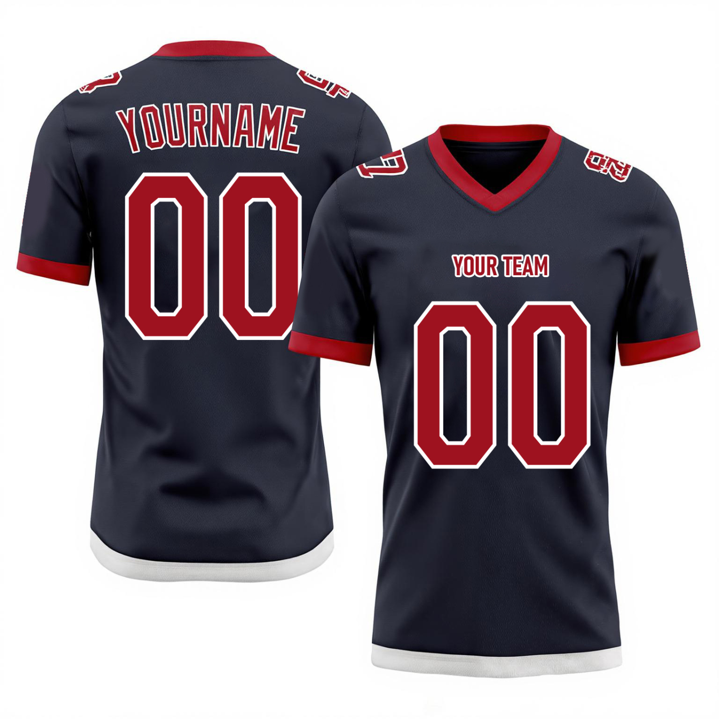Custom Black & Red/White Football Jersey
