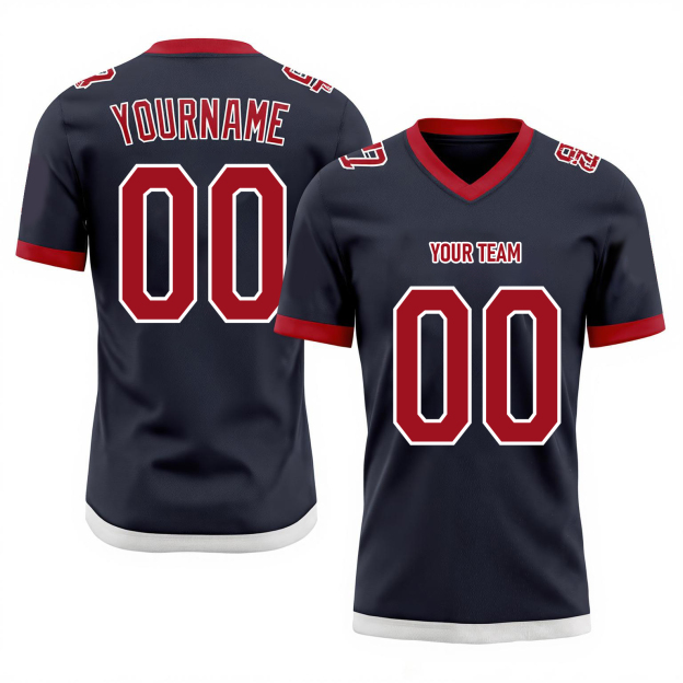 Custom Black & Red/White Football Jersey