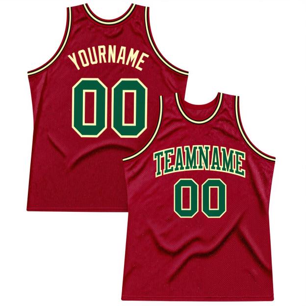 Custom Red & Green/White Basketball Throwback Jersey