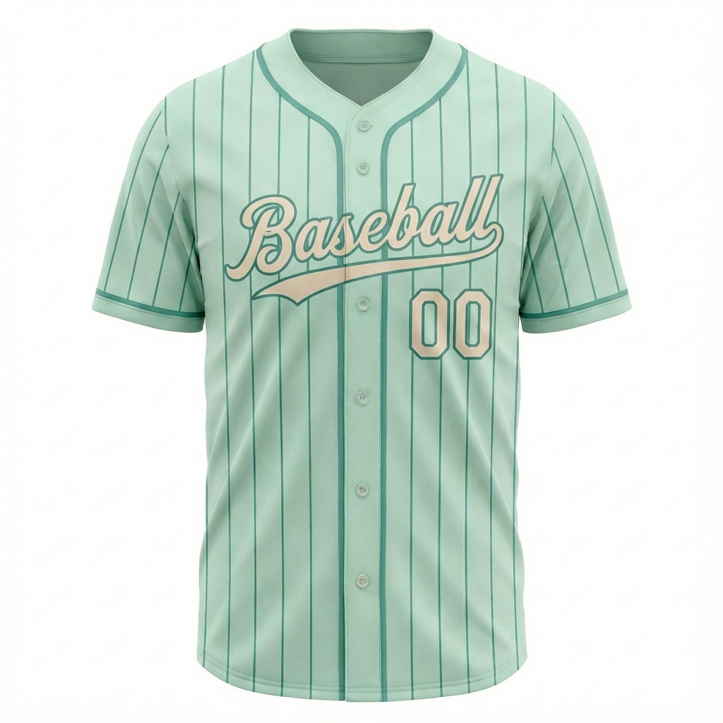 Custom Light Blue & Aqua/Grey Pinstripes Baseball Jersey