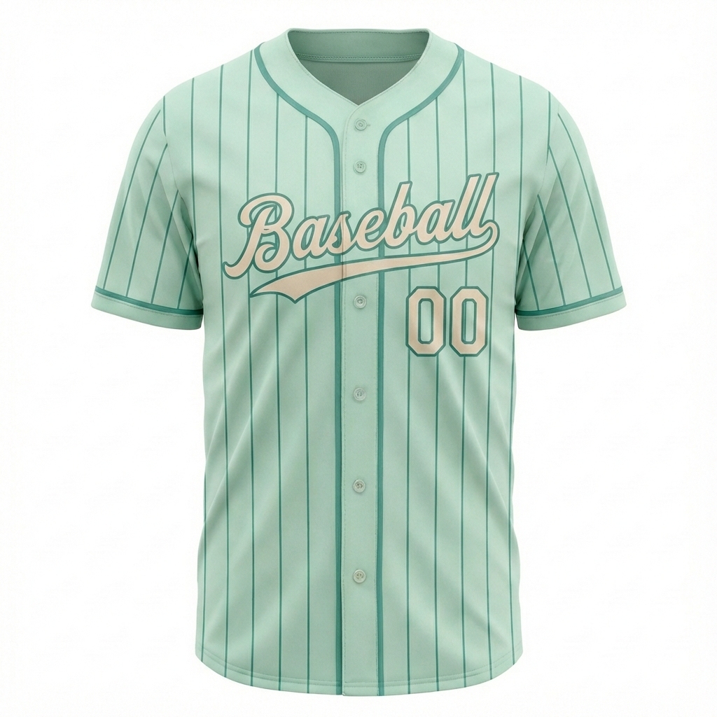Custom Light Blue & Aqua/Grey Pinstripes Baseball Jersey