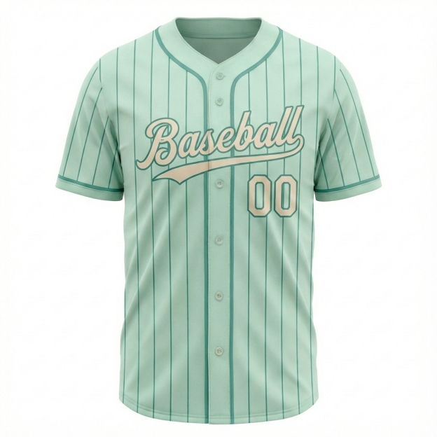 Custom Light Blue & Aqua/Grey Pinstripes Baseball Jersey
