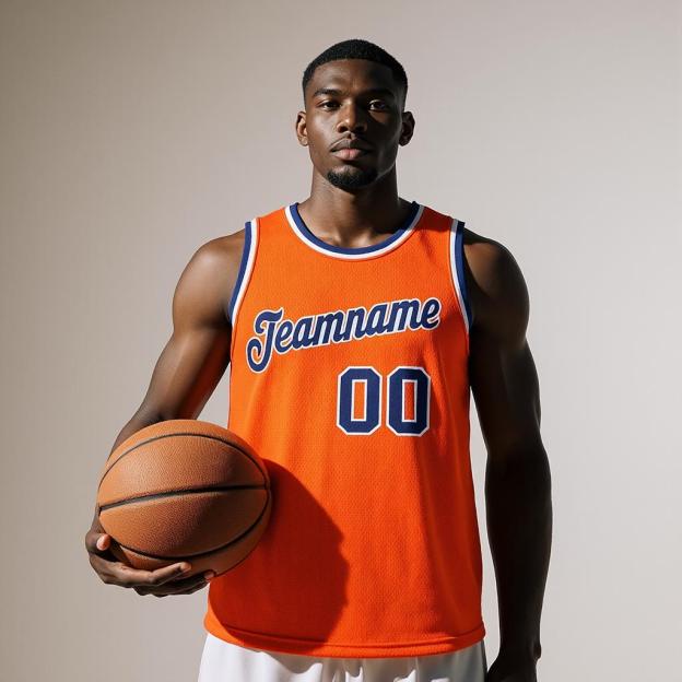 Custom Orange & Navy/White Basketball City Edition Jersey