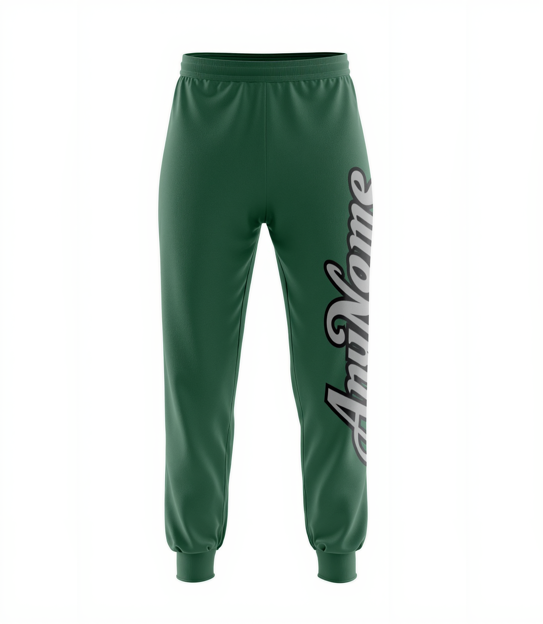 Custom Midnight Green & Grey/Black Fleece Jogger Sweatpants