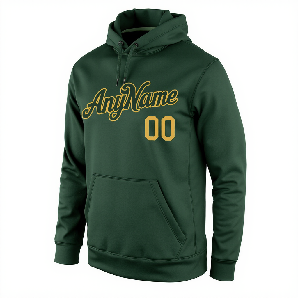 Custom Midnight Green & Yellow/Black Pullover Sports Sweatshirt Hoodie