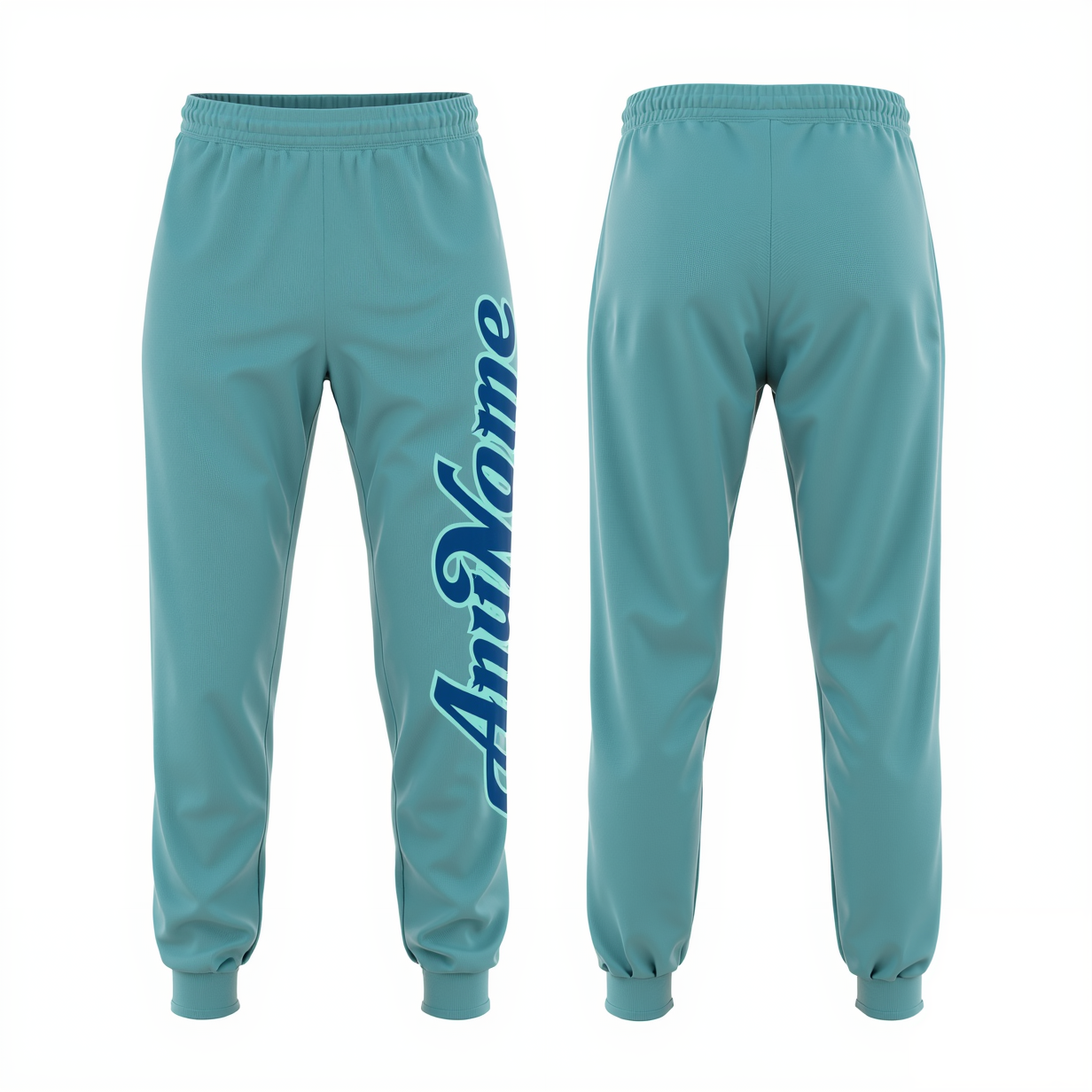 Custom Light Blue & Royal/White Fleece Jogger Sweatpants