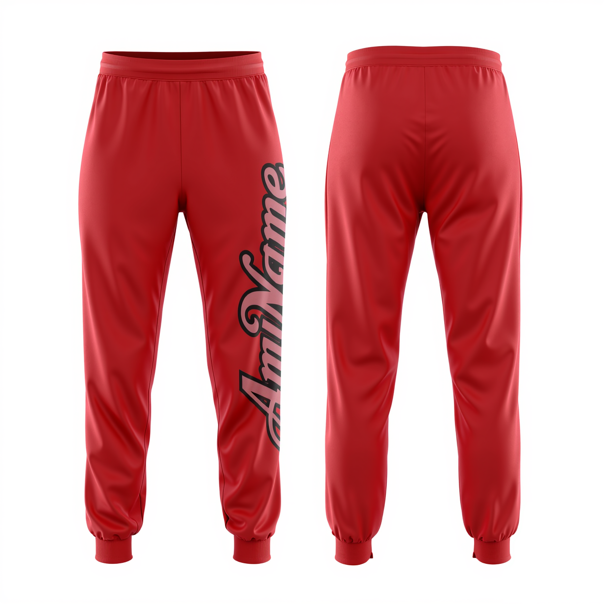 Custom Red & Pink/Black Fleece Jogger Sweatpants