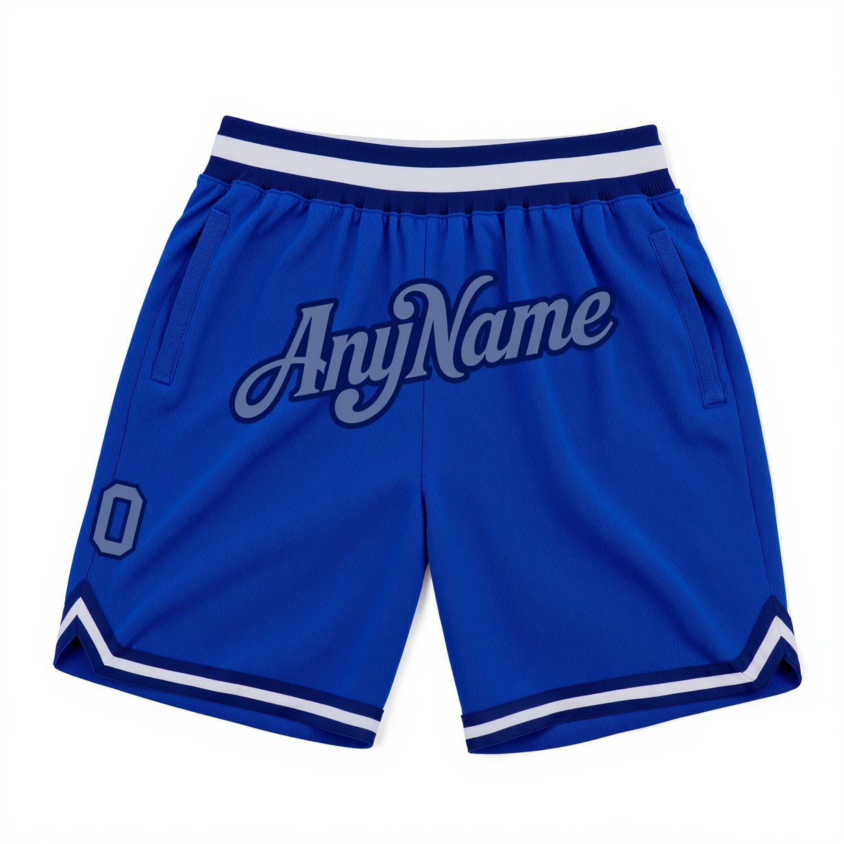 Custom Royal Blue & Navy/White Throwback Shorts