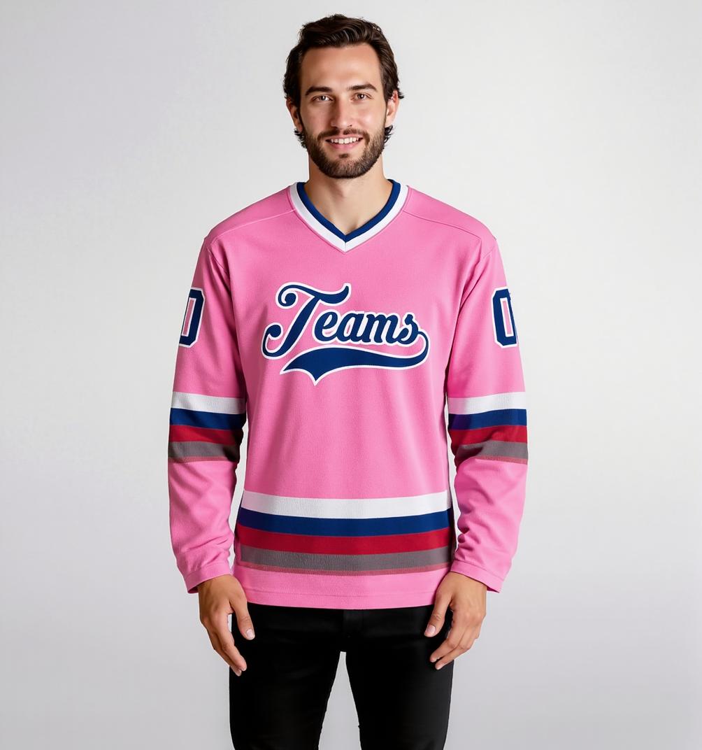 Custom Pink & Navy Hockey Jersey
