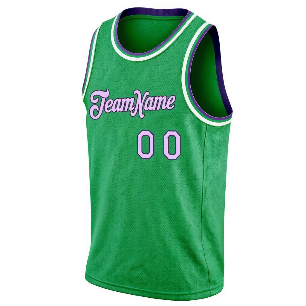 Custom Kelly Green & Purple Basketball City Edition Jersey
