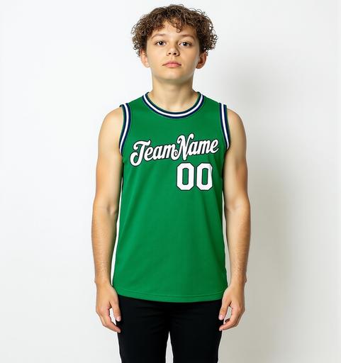 Custom Kelly Green & White/Black Basketball City Edition Jersey