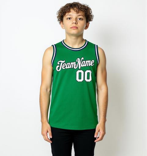 Custom Kelly Green & White/Black Basketball City Edition Jersey