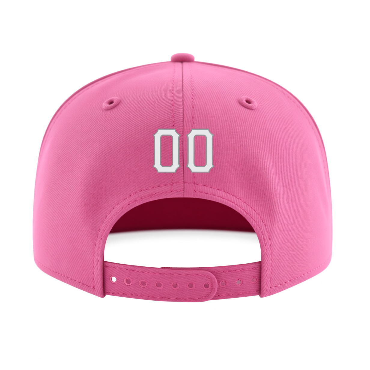 Custom Pink & White/Sliver Stitched Adjustable Snapback Hat