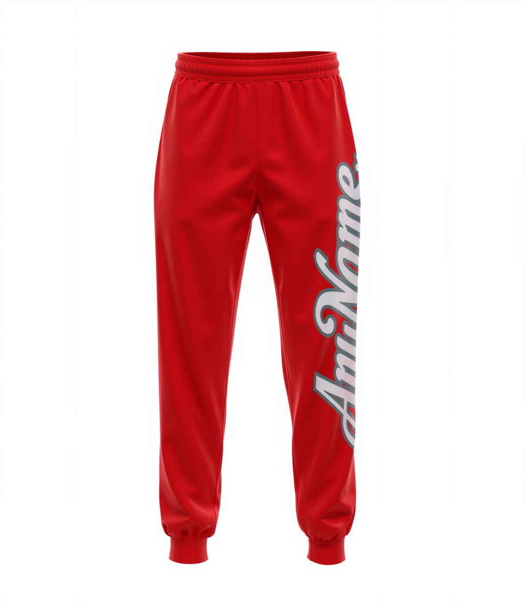 Custom Red & White/Grey Fleece Jogger Sweatpants