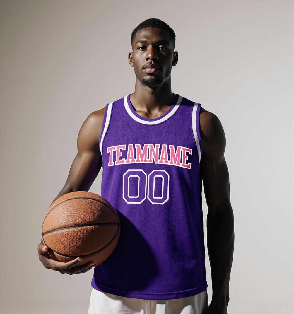 Custom Purple & Pink/White Basketball City Edition Jersey