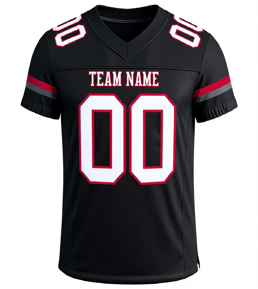 Custom Black & White/Red Football Jersey
