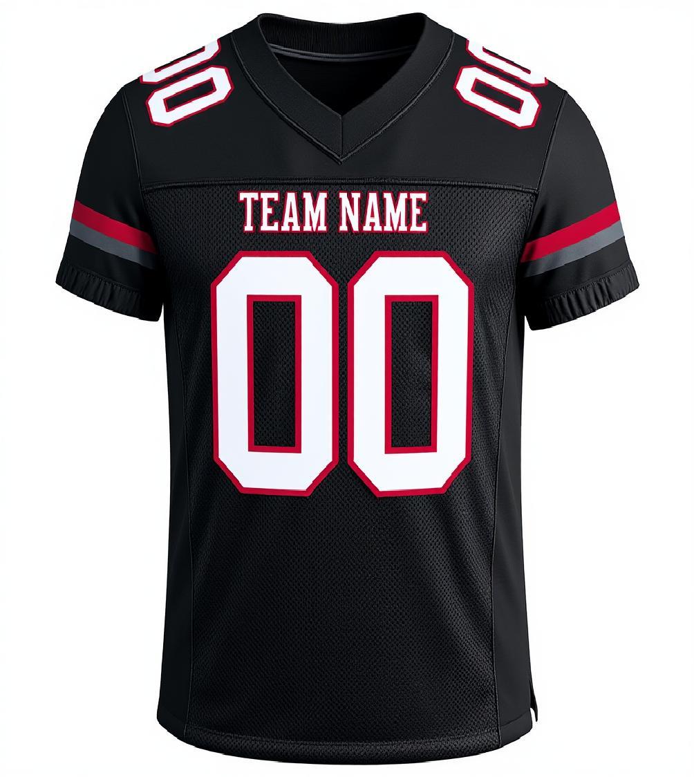 Custom Black & White/Red Football Jersey