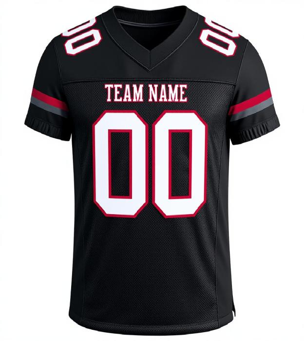 Custom Black & White/Red Football Jersey