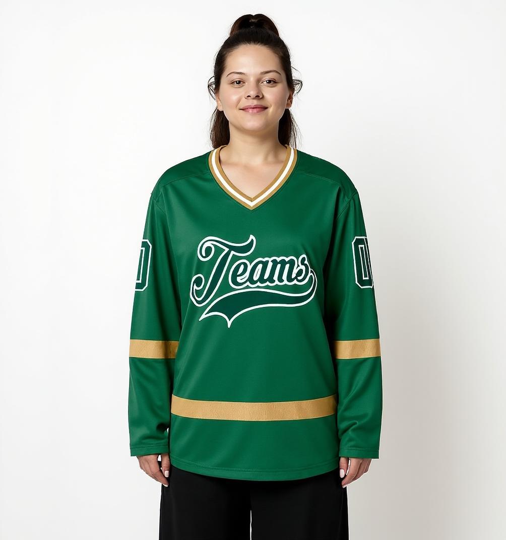 Custom Midnight Green & White Hockey Jersey