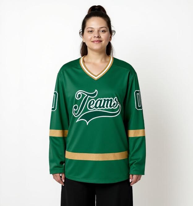 Custom Midnight Green & White Hockey Jersey