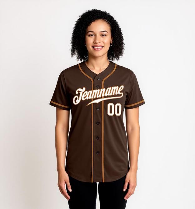 Custom Brown & White Baseball Jersey