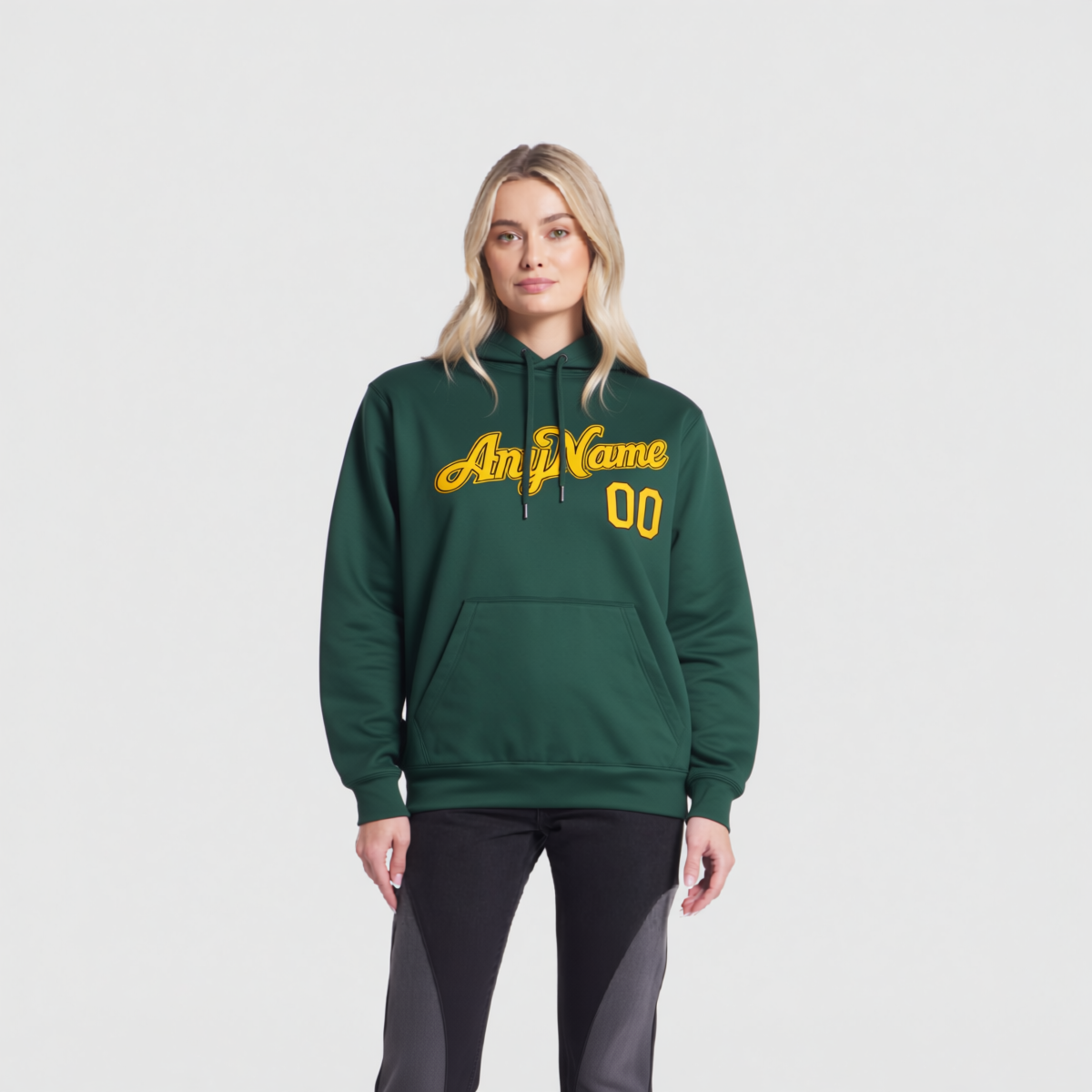 Custom Midnight Green & Yellow/Black Pullover Sports Sweatshirt Hoodie