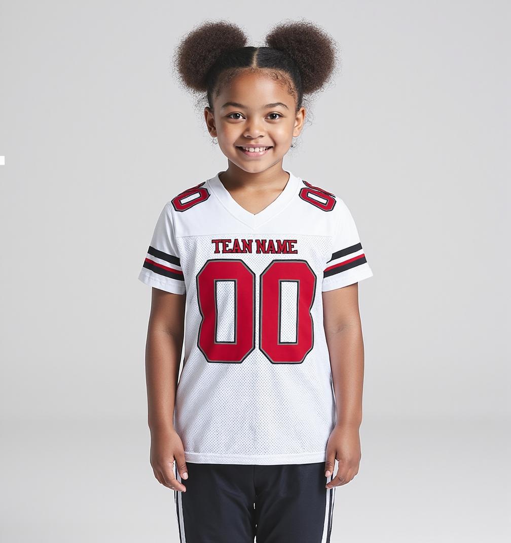 Custom White & Red/Black Football Jersey
