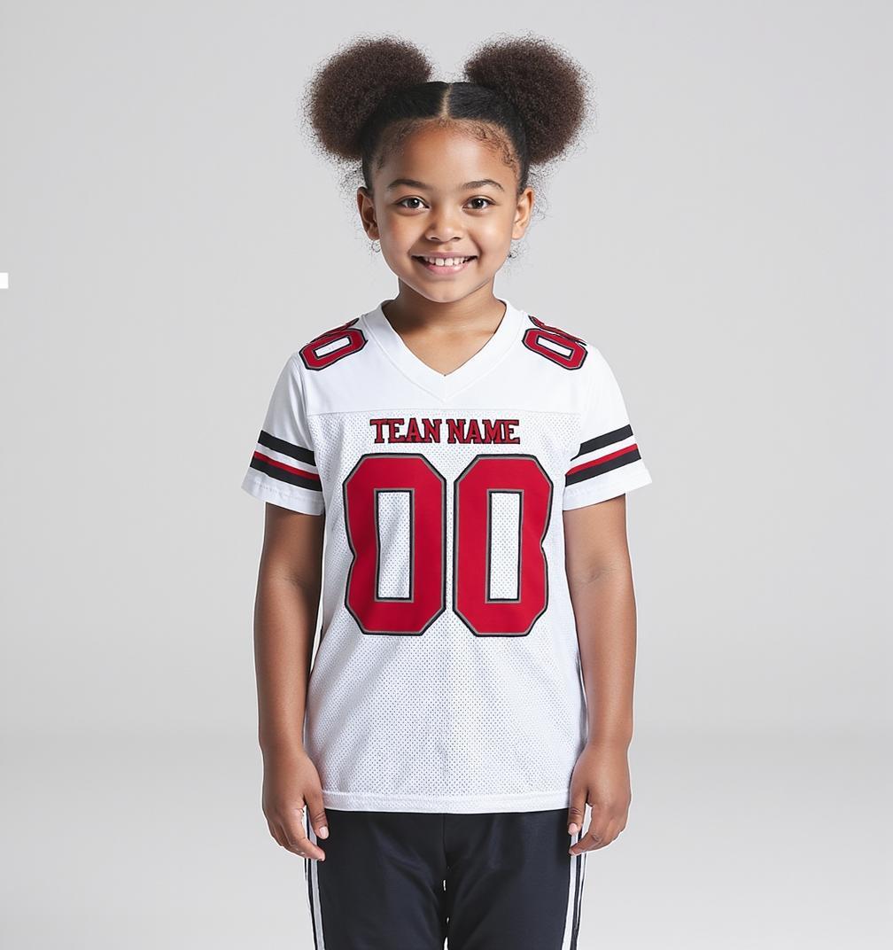 Custom White & Red/Black Football Jersey
