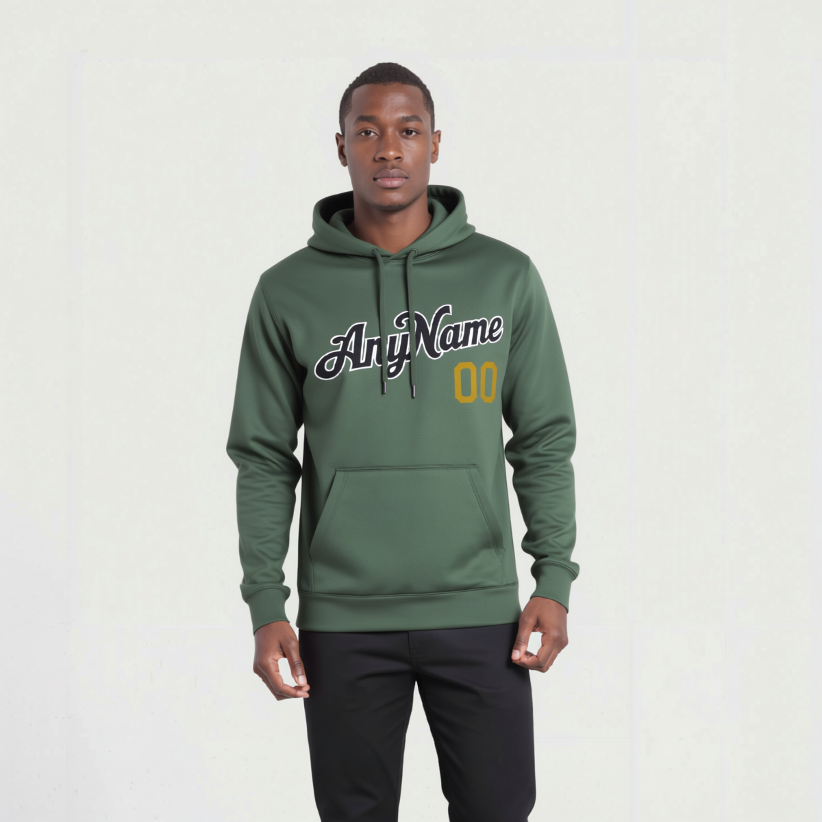 Custom Midnight Green & Yellow/White Pullover Sports Sweatshirt Hoodie