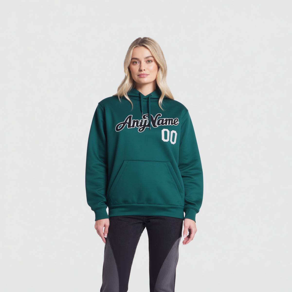 Custom Midnight Green & Grey/Black Pullover Sports Sweatshirt Hoodie