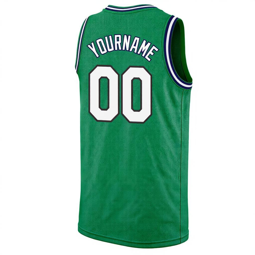 Custom Kelly Green & White/Black Basketball City Edition Jersey