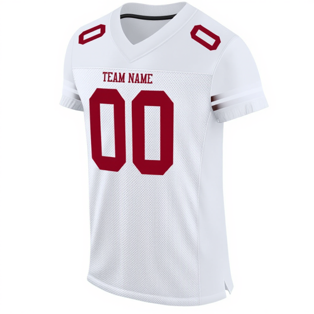 Custom White & Red Football Jersey