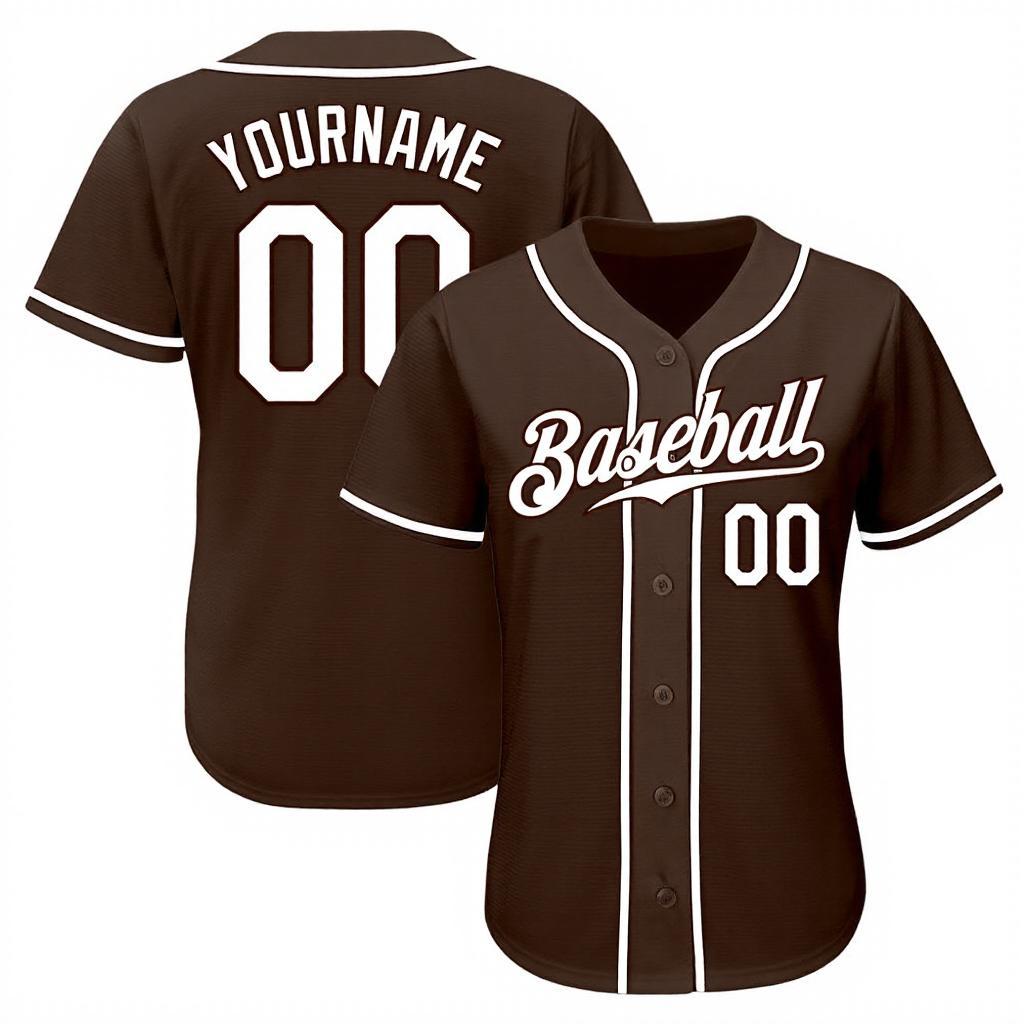 Custom Brown & White Baseball Jersey