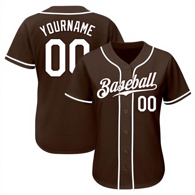 Custom Brown & White Baseball Jersey