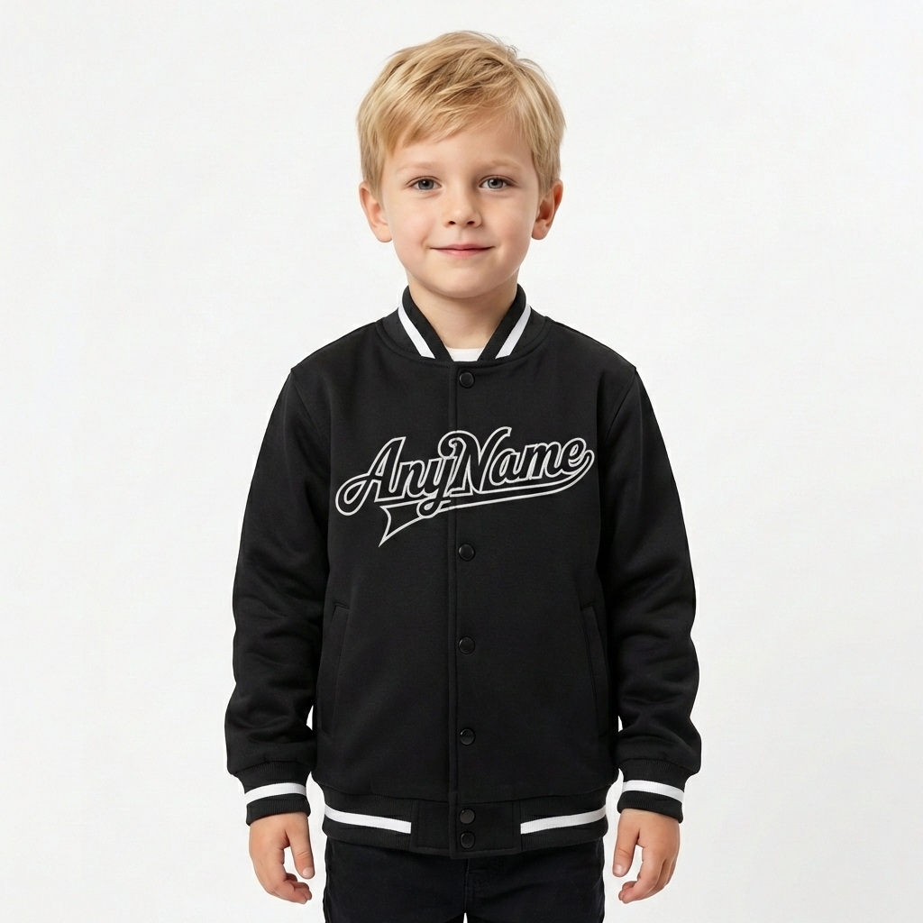 Custom Black & White Full-Snap Fleece Jacket