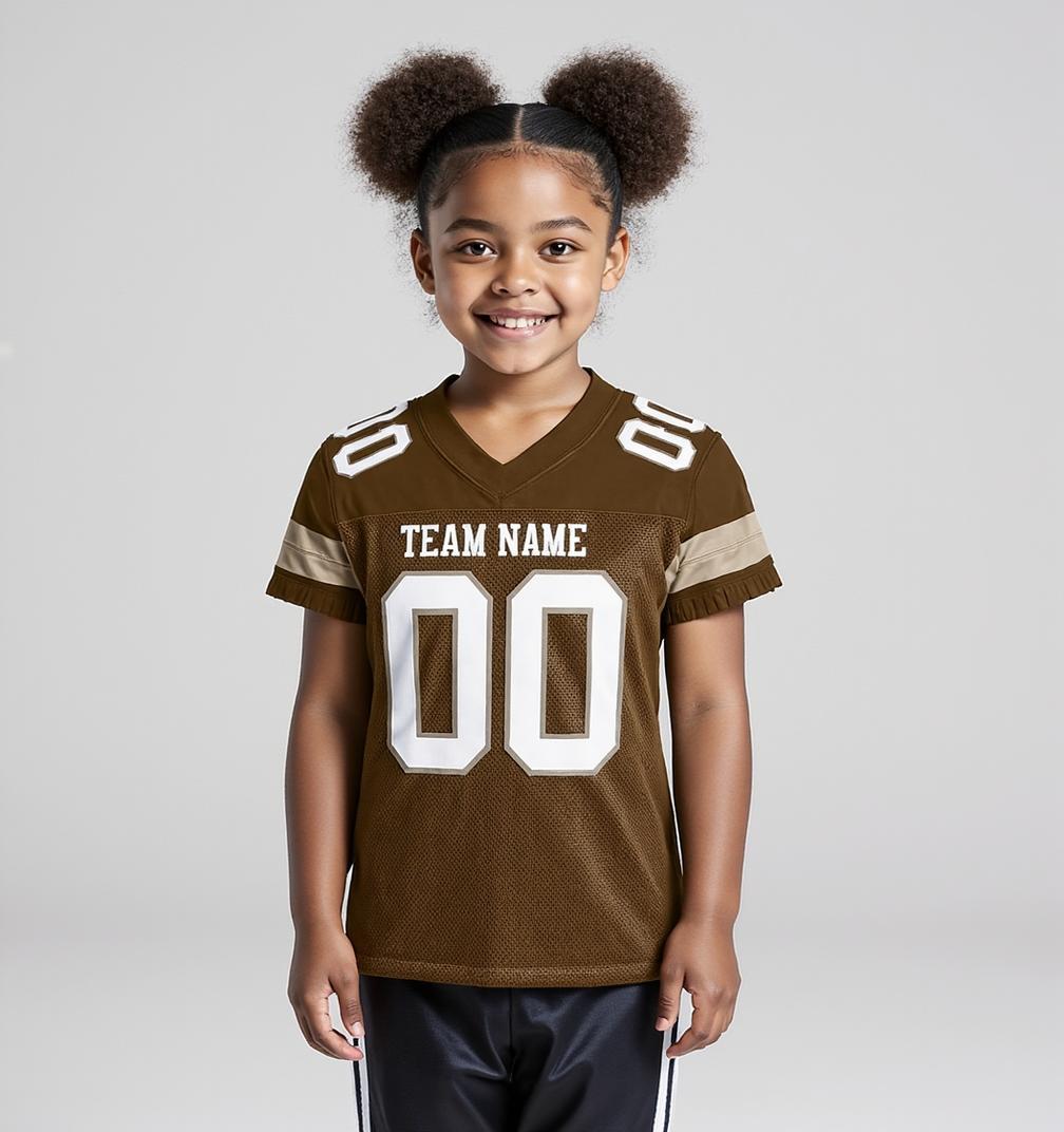 Custom Brown & White Football Jersey