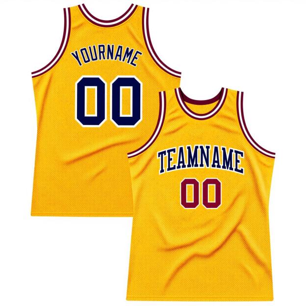 Custom Yellow & Royal/White Basketball Throwback Jersey
