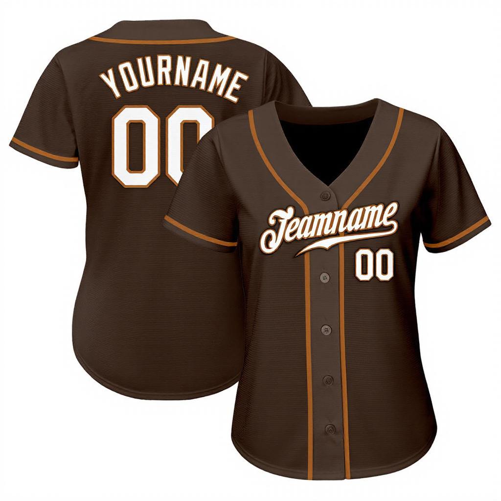 Custom Brown & White Baseball Jersey