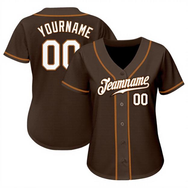 Custom Brown & White Baseball Jersey