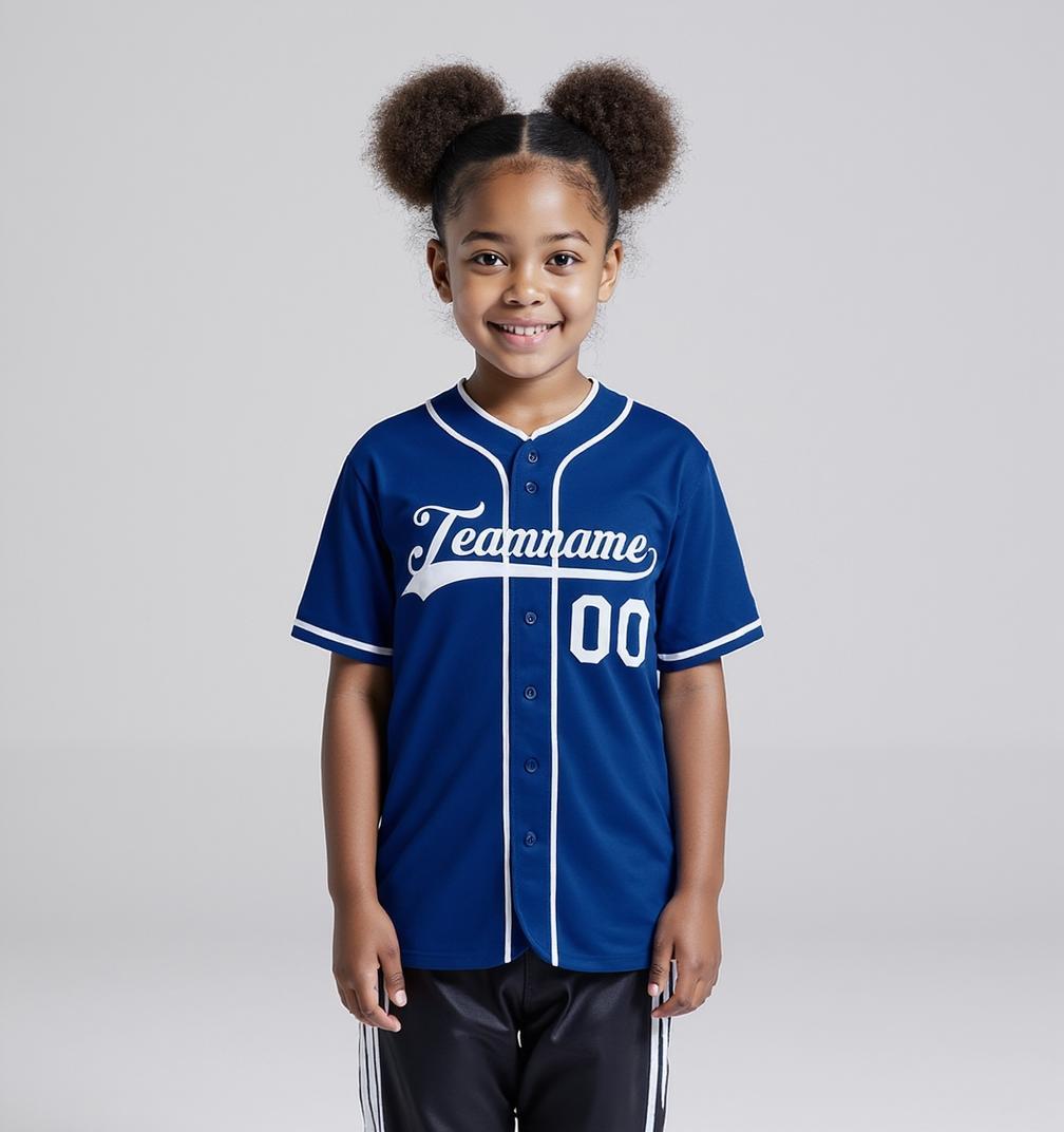 Custom Royal & White Baseball Jersey